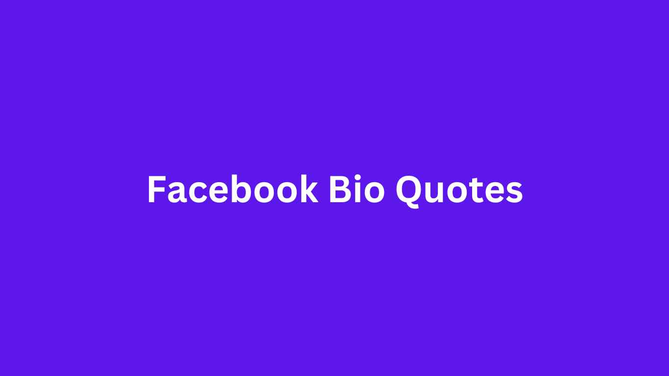 Facebook Bio Quotes